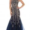 May Queen - RQ7646 Sequin Embellished Illusion Scoop Gown Formal Gowns