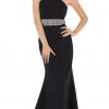 May Queen - RQ7660 Strappy Bejeweled Waist Halter Gown Formal Gowns