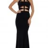 May Queen - RQ7693 Multi-Cutout Velvet Sheath Gown Formal Gowns