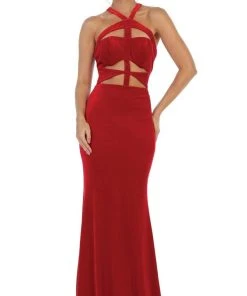 May Queen - RQ7693 Multi-Cutout Velvet Sheath Gown Formal Gowns 16 May Queen - RQ7693 Multi-Cutout Velvet Sheath Gown Formal Gowns
