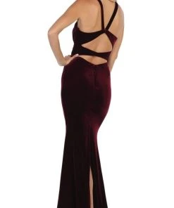 May Queen - RQ7693 Multi-Cutout Velvet Sheath Gown Formal Gowns 15 May Queen - RQ7693 Multi-Cutout Velvet Sheath Gown Formal Gowns
