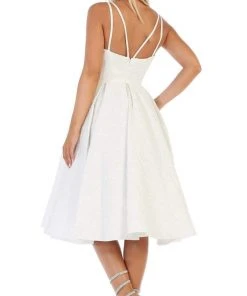 May Queen - RQ7699 Plunging Sweetheart A-Line Cocktail Dress