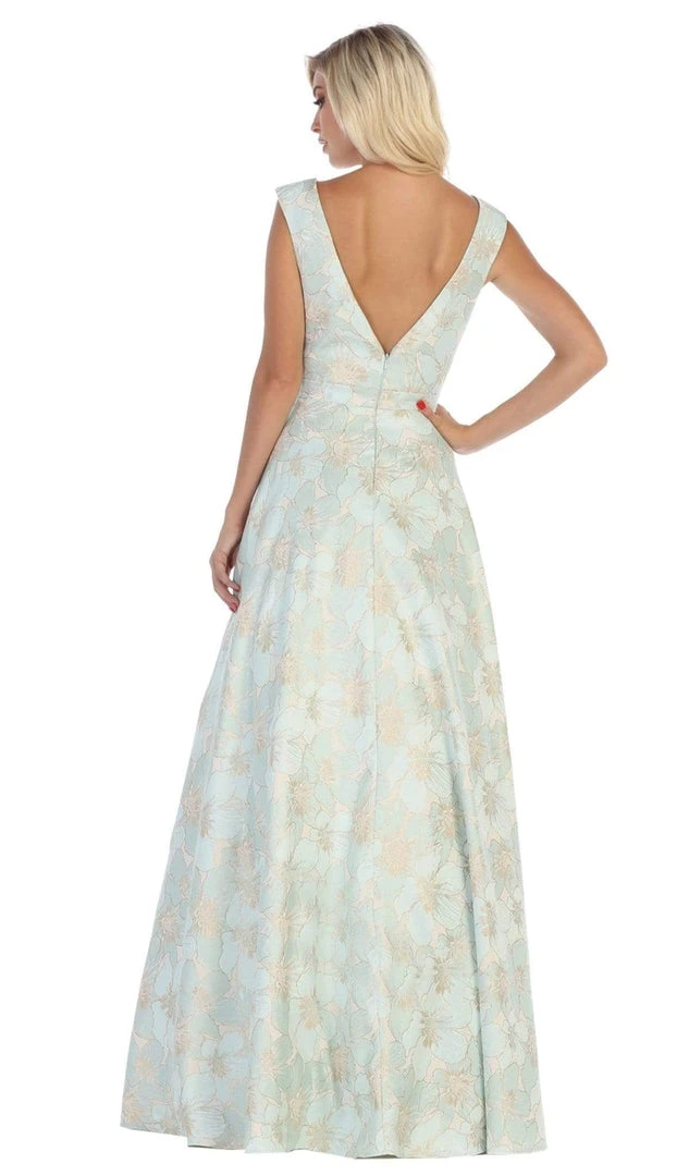 Formal Gowns May Queen - RQ7714 V-Neck A-Line Evening Dress 8 Formal Gowns May Queen - RQ7714 V-Neck A-Line Evening Dress