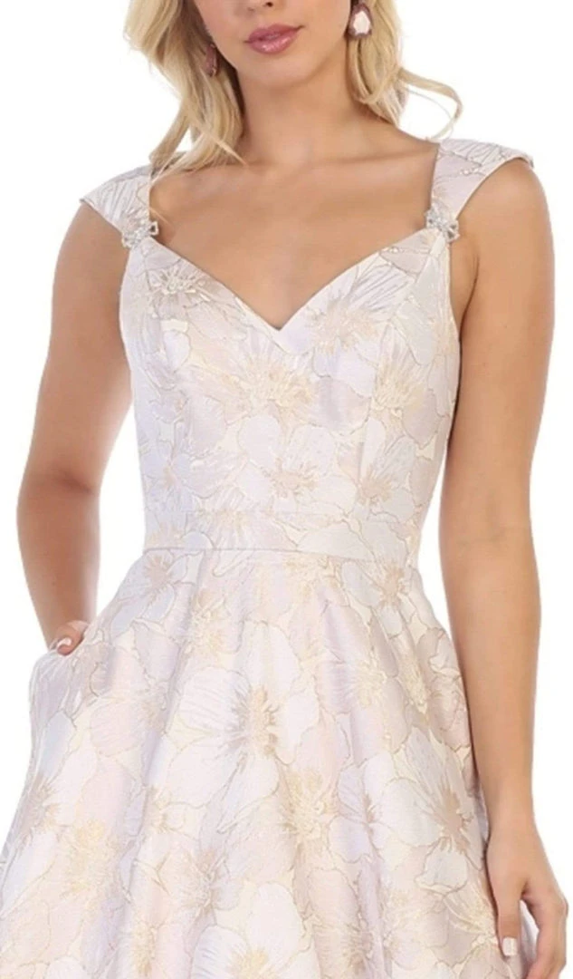 Formal Gowns May Queen - RQ7714 V-Neck A-Line Evening Dress 5 Formal Gowns May Queen - RQ7714 V-Neck A-Line Evening Dress