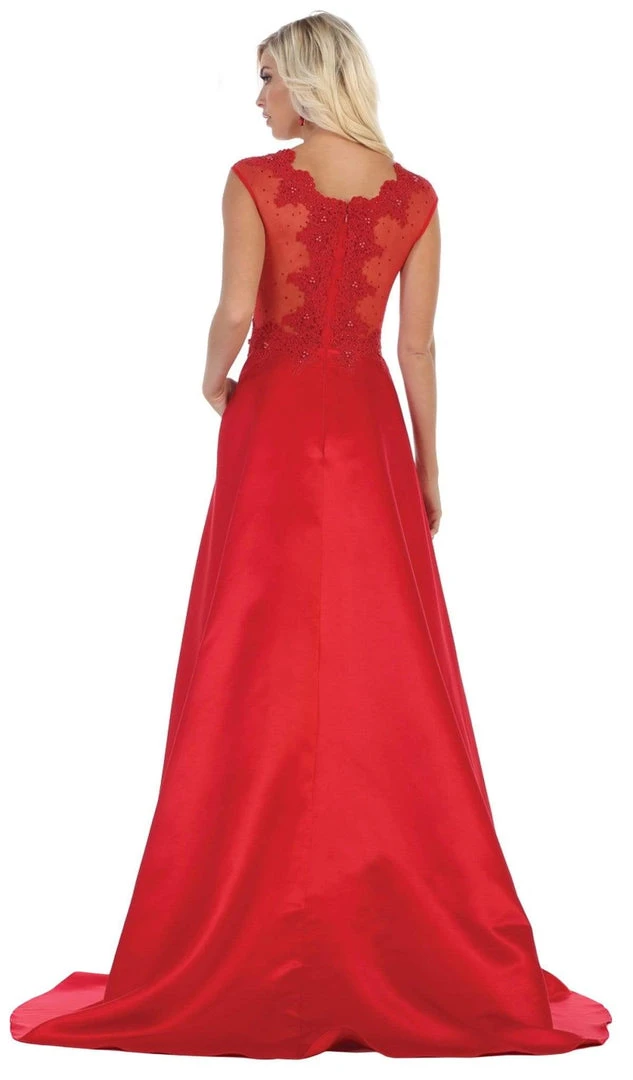 May Queen - RQ7723 Beaded Lace A-Line Evening Gown Formal Gowns 10 May Queen - RQ7723 Beaded Lace A-Line Evening Gown Formal Gowns