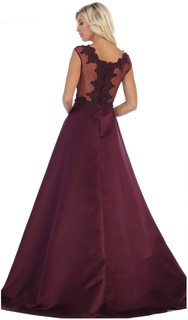 May Queen - RQ7723 Beaded Lace A-Line Evening Gown Formal Gowns 5 May Queen - RQ7723 Beaded Lace A-Line Evening Gown Formal Gowns