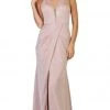 May Queen - RQ7727 Deep V-neck Trumpet Dress With Train Formal Gowns