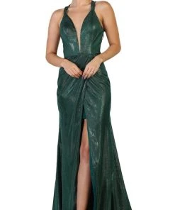 May Queen - RQ7727 Deep V-neck Trumpet Dress With Train Formal Gowns 8 May Queen - RQ7727 Deep V-neck Trumpet Dress With Train Formal Gowns