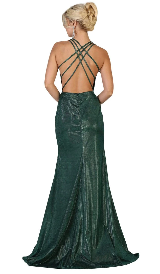 May Queen - RQ7727 Deep V-neck Trumpet Dress With Train Formal Gowns 6 May Queen - RQ7727 Deep V-neck Trumpet Dress With Train Formal Gowns