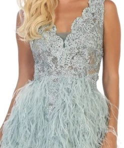 May Queen - RQ7741 Applique Scalloped V-neck A-line Dress Formal Gowns 9 May Queen - RQ7741 Applique Scalloped V-neck A-line Dress Formal Gowns