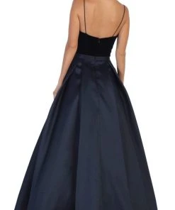 Formal Gowns May Queen - RQ7742 Sleeveless Lace Up Front Pleated Ballgown