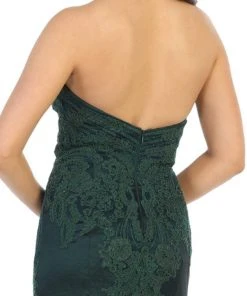 May Queen - RQ7743 Appliqued Halter Mermaid Gown