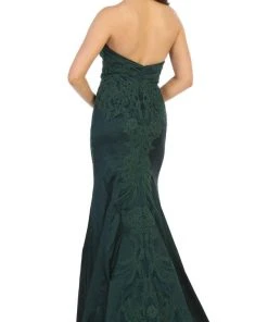 May Queen - RQ7743 Appliqued Halter Mermaid Gown