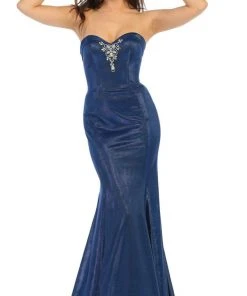 May Queen - RQ7764 Jeweled Sweetheart Mermaid Dress With Train Formal Gowns