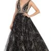 May Queen - RQ7780 Bedazzled Deep V-neck Ballgown Formal Gowns