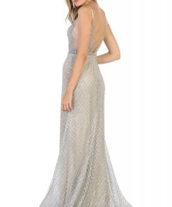 May Queen - RQ7782 Bedazzled Deep V-neck Trumpet Dress 9 May Queen - RQ7782 Bedazzled Deep V-neck Trumpet Dress