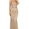 May Queen - RQ7783 Embellished Deep V-neck Trumpet Dress 1 May Queen - RQ7783 Embellished Deep V-neck Trumpet Dress