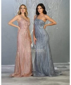 May Queen - RQ7813 Glitter One Shoulder Strap Sheath Dress Formal Gowns 7 May Queen - RQ7813 Glitter One Shoulder Strap Sheath Dress Formal Gowns