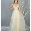 May Queen - RQ7863 Strappy High Halter A-Line Gown Formal Gowns