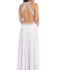 Formal Gowns May Queen - Ruched Halter A-Line Evening Gown