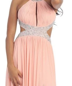 Formal Gowns May Queen - Ruched Halter A-Line Evening Gown