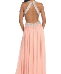 Formal Gowns May Queen - Ruched Halter A-Line Evening Gown