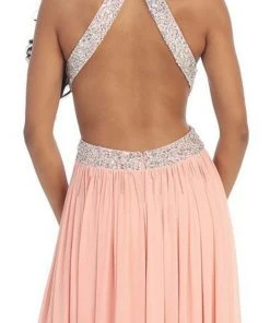 Formal Gowns May Queen - Ruched Halter A-Line Evening Gown