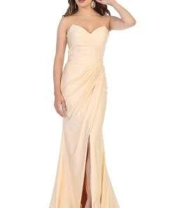 May Queen - Ruched Sweetheart Draping High Slit Dress MQ1718 - 1 Pc Mauve In Size 6 Available Formal Gowns 9 May Queen - Ruched Sweetheart Draping High Slit Dress MQ1718 - 1 Pc Mauve In Size 6 Available Formal Gowns