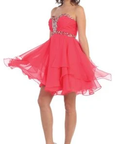 May Queen - Sassy Strapless Sequined Cocktail Dress Cocktail Dresses