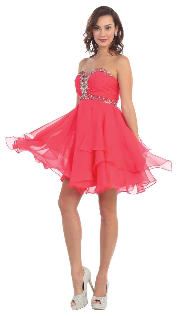 May Queen - Sassy Strapless Sequined Cocktail Dress Cocktail Dresses 3 May Queen - Sassy Strapless Sequined Cocktail Dress Cocktail Dresses