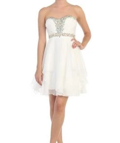 May Queen - Sassy Strapless Sequined Cocktail Dress Cocktail Dresses 18 May Queen - Sassy Strapless Sequined Cocktail Dress Cocktail Dresses