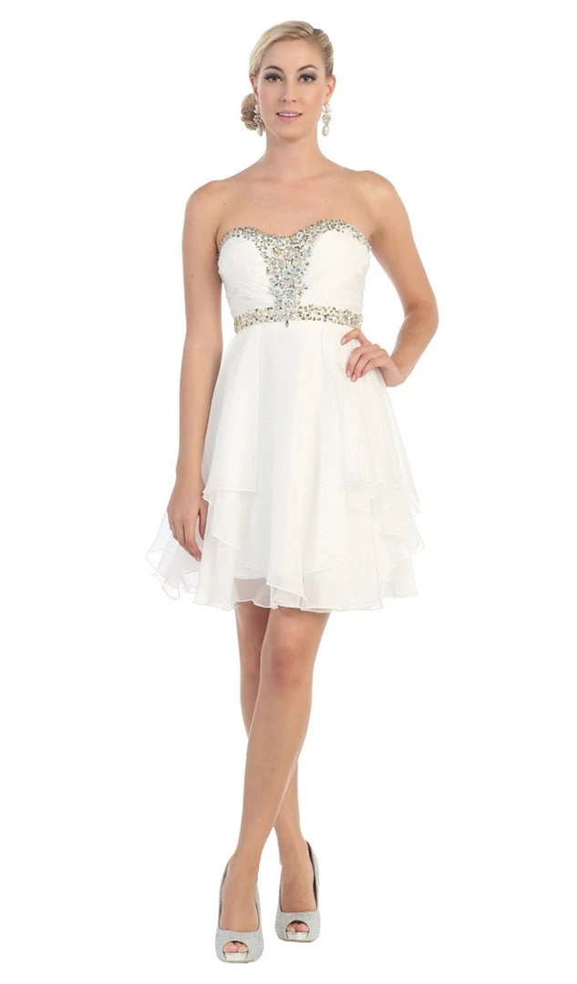 May Queen - Sassy Strapless Sequined Cocktail Dress Cocktail Dresses 7 May Queen - Sassy Strapless Sequined Cocktail Dress Cocktail Dresses