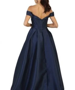Formal Gowns May Queen - Satin Off Shoulder A-line Evening Dress
