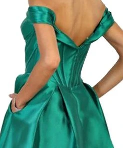 Formal Gowns May Queen - Satin Off Shoulder A-line Evening Dress
