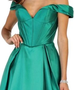 Formal Gowns May Queen - Satin Off Shoulder A-line Evening Dress