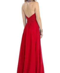 May Queen - Shirred Cutout Halter A-Line Long Evening Dress Formal Gowns 38 May Queen - Shirred Cutout Halter A-Line Long Evening Dress Formal Gowns