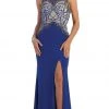 May Queen - Sleeveless Beaded Illusion Prom Gown