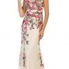 May Queen - Sleeveless Floral Embroidered Evening Dress Formal Gowns