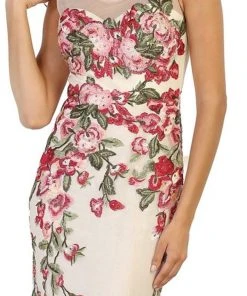 May Queen - Sleeveless Floral Embroidered Evening Dress Formal Gowns 6 May Queen - Sleeveless Floral Embroidered Evening Dress Formal Gowns