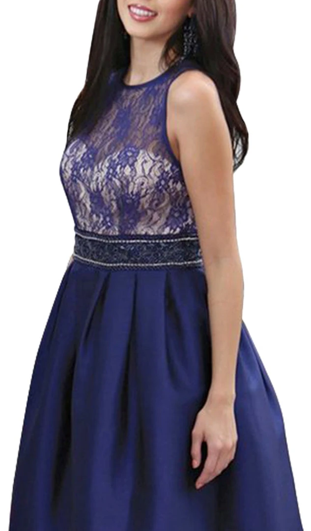 May Queen - Sleeveless Lace Applique Taffeta Formal Ball Gown Formal Gowns 4 May Queen - Sleeveless Lace Applique Taffeta Formal Ball Gown Formal Gowns