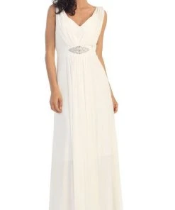 Formal Gowns May Queen - Sleeveless Ruched Panel A-Line Long Bridesmaid Dress 27 Formal Gowns May Queen - Sleeveless Ruched Panel A-Line Long Bridesmaid Dress