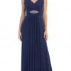 Formal Gowns May Queen - Sleeveless Ruched Panel A-Line Long Bridesmaid Dress