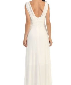 Formal Gowns May Queen - Sleeveless Ruched Panel A-Line Long Bridesmaid Dress 21 Formal Gowns May Queen - Sleeveless Ruched Panel A-Line Long Bridesmaid Dress