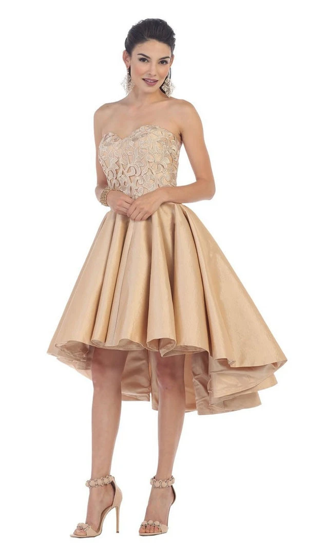 May Queen - Strapless High-Low Pleated Cocktail Dress Cocktail Dresses 5 May Queen - Strapless High-Low Pleated Cocktail Dress Cocktail Dresses