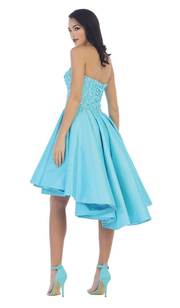 May Queen - Strapless High-Low Pleated Cocktail Dress Cocktail Dresses 7 May Queen - Strapless High-Low Pleated Cocktail Dress Cocktail Dresses