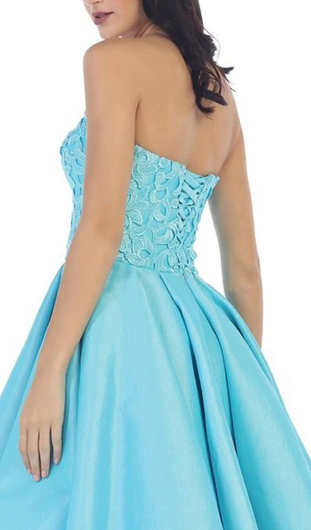 May Queen - Strapless High-Low Pleated Cocktail Dress Cocktail Dresses 8 May Queen - Strapless High-Low Pleated Cocktail Dress Cocktail Dresses