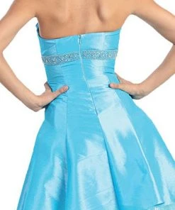 May Queen - Strapless Pleated Bodice Empire Cocktail Dress MQ596 Cocktail Dresses