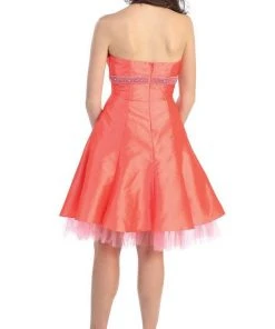 May Queen - Strapless Pleated Bodice Empire Cocktail Dress MQ596 Cocktail Dresses