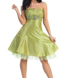 May Queen - Strapless Pleated Bodice Empire Cocktail Dress