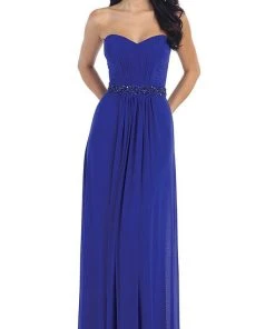 May Queen - Strapless Ruched Bodice Chiffon Long Prom Dress 13 May Queen - Strapless Ruched Bodice Chiffon Long Prom Dress